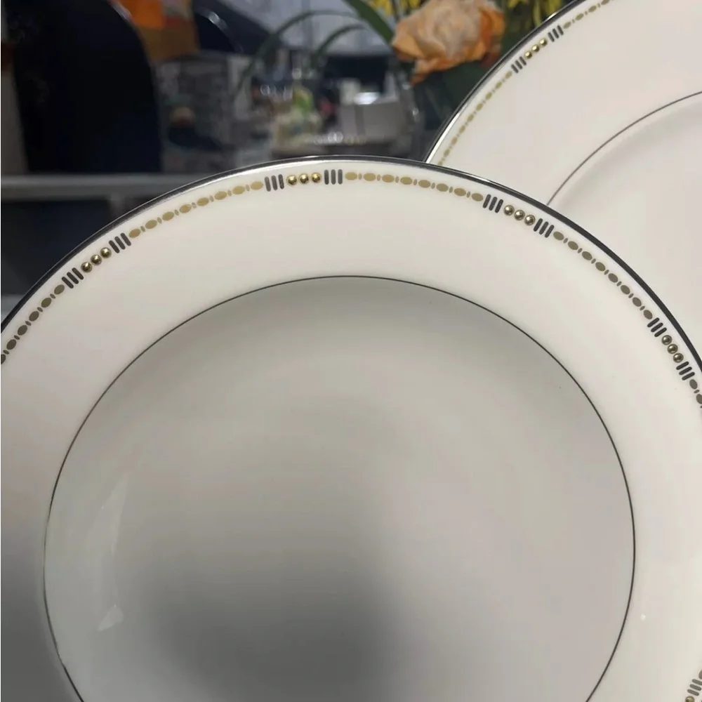 Rare Waterford‎ Crystal Basque China 6 Piece Place Setting Discontinued Vintage